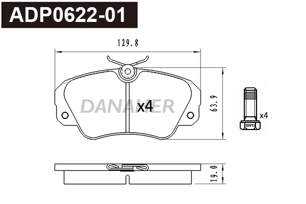 Brake Pad Set, disc brake (ADP0621-01)