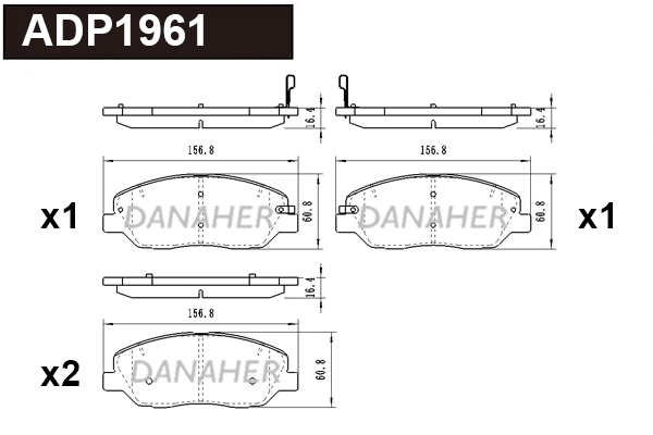 Brake Pad Set, disc brake (ADP1961)