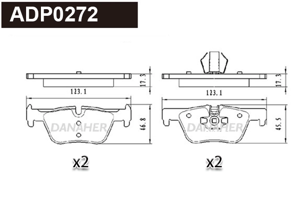 Brake Pad Set, disc brake (ADP0272)