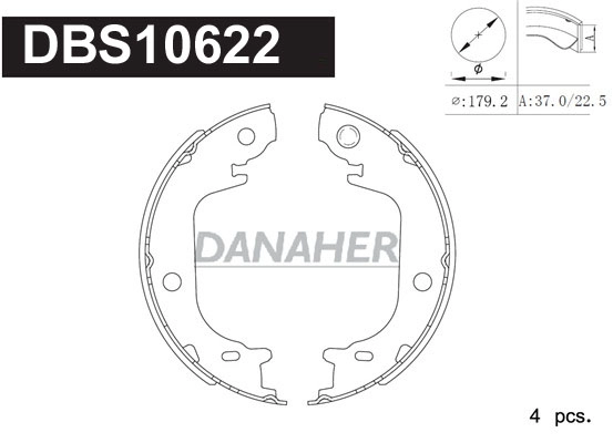 Brake Shoe Set, parking brake (DBS10622)