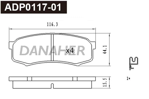 Brake Pad Set, disc brake (ADP0117-01)