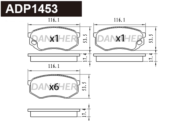Brake Pad Set, disc brake (ADP1453)