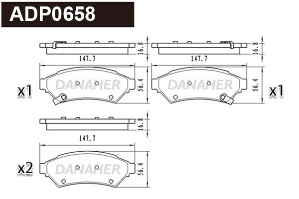 Brake Pad Set, disc brake (ADP0658)