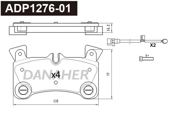 Brake Pad Set, disc brake (ADP1276-01)
