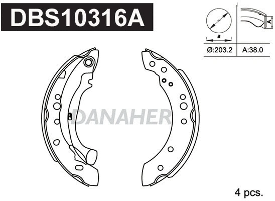 Brake Shoe Set (DBS10316A)