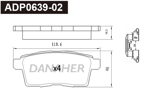 Brake Pad Set, disc brake (ADP0639-02)
