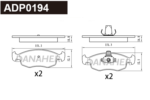 Brake Pad Set, disc brake (ADP0194)
