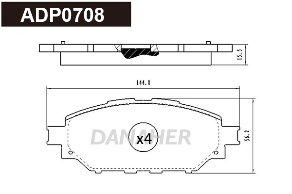 Brake Pad Set, disc brake (ADP0708)