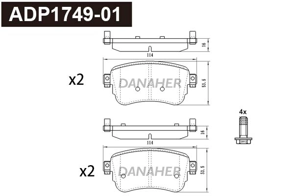 Brake Pad Set, disc brake (ADP1749-01)