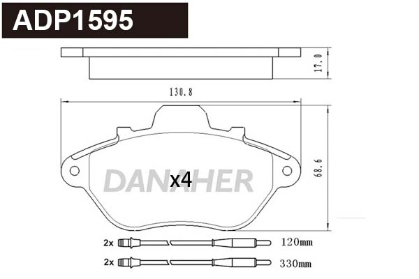 Brake Pad Set, disc brake (ADP1595)