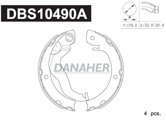 Brake Shoe Set, parking brake (DBS10490A)