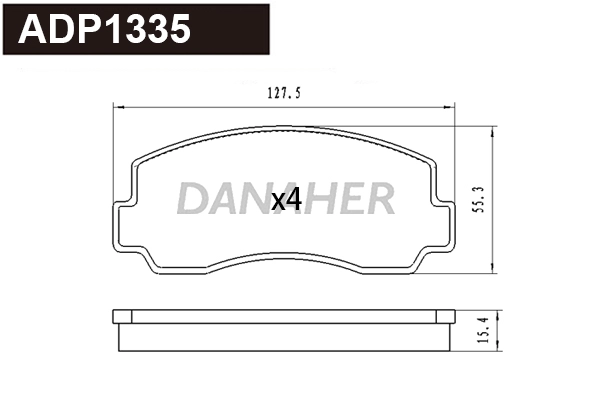 Brake Pad Set, disc brake (ADP1335)