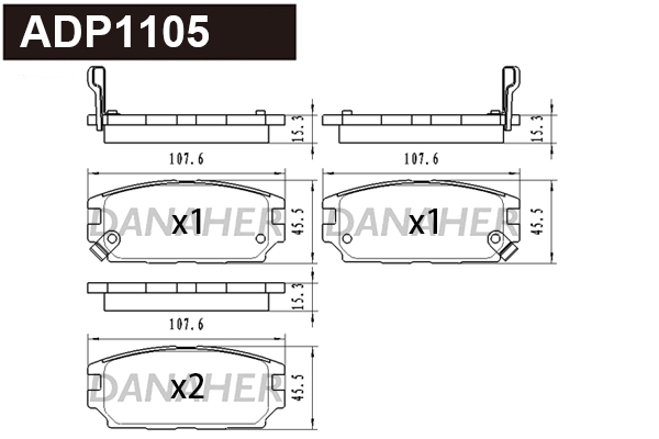 Brake Pad Set, disc brake (ADP1105)