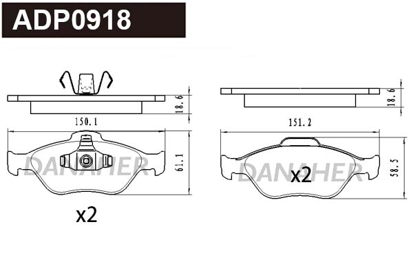 Brake Pad Set, disc brake (ADP0918)
