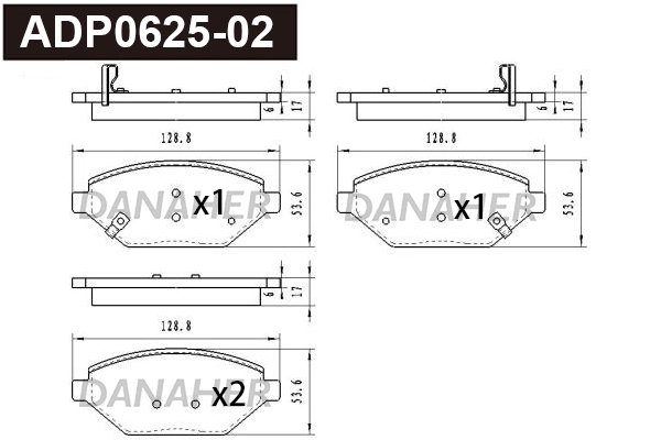 Brake Pad Set, disc brake (ADP0625-02)