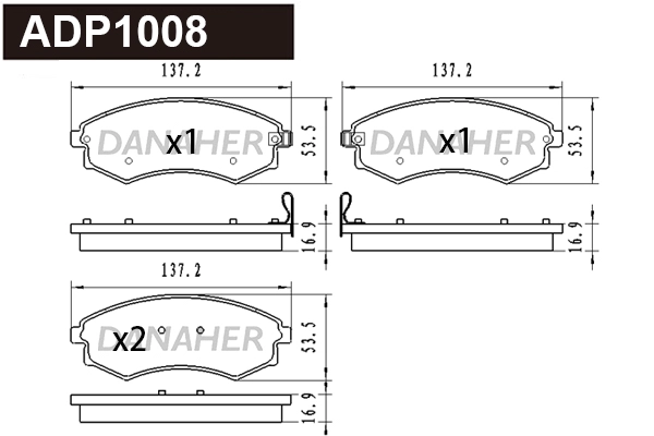 Brake Pad Set, disc brake (ADP1008)