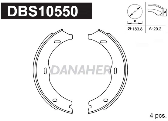 Brake Shoe Set, parking brake (DBS10550)