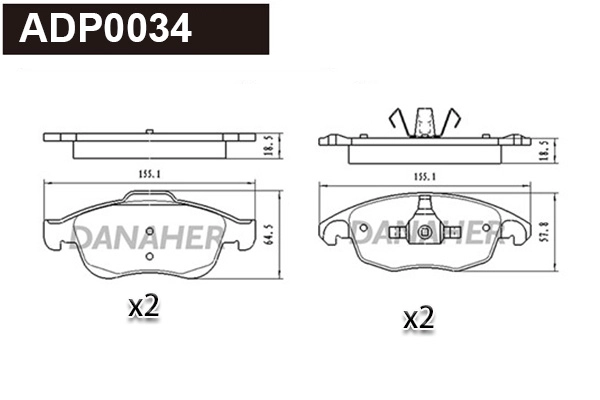 Brake Pad Set, disc brake (ADP0034)