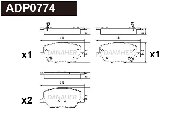 Brake Pad Set, disc brake (ADP0774)
