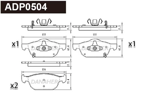 Brake Pad Set, disc brake (ADP0504)