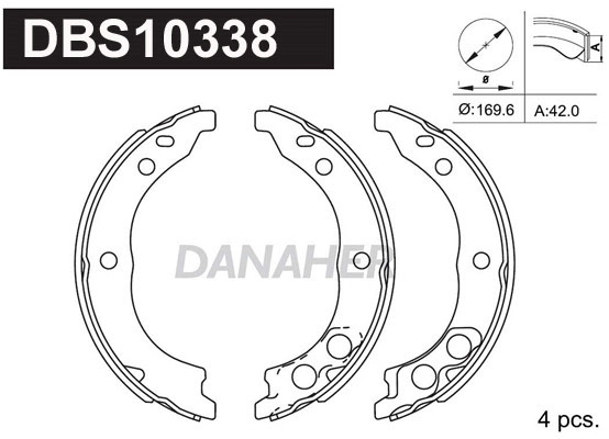 Brake Shoe Set, parking brake (DBS10338)