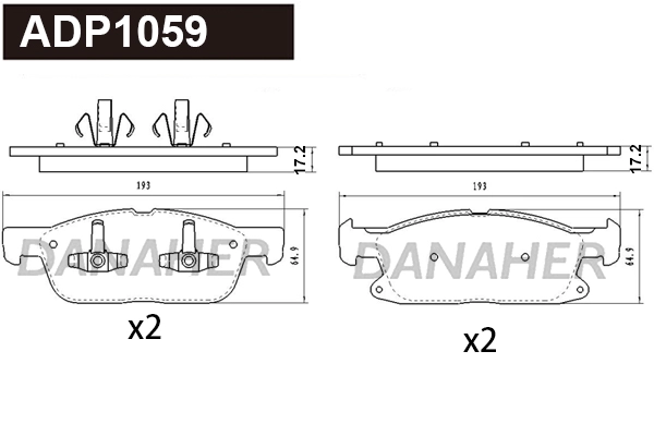 Brake Pad Set, disc brake (ADP1059)