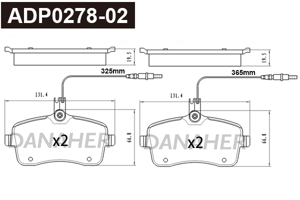Brake Pad Set, disc brake (ADP0278-02)