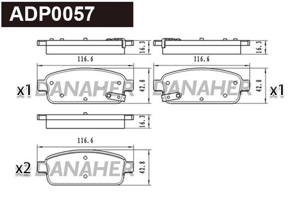 Brake Pad Set, disc brake (ADP0057)