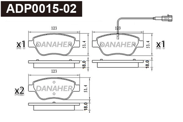 Brake Pad Set, disc brake (ADP0015-02)
