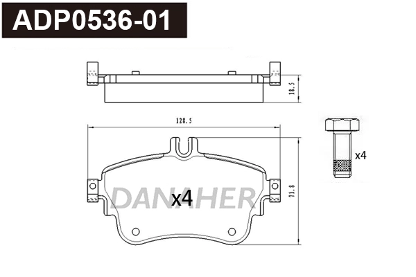 Brake Pad Set, disc brake (ADP0536-01)