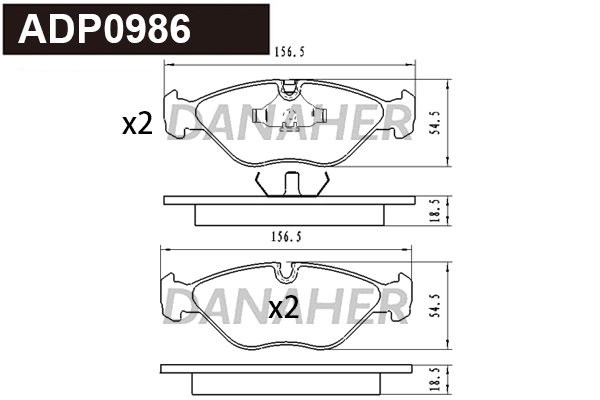 Brake Pad Set, disc brake (ADP0986)