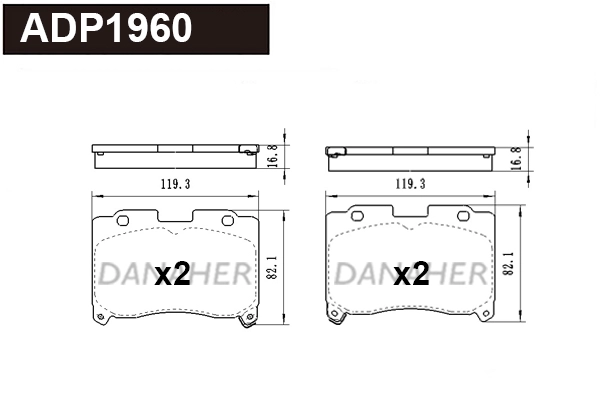 Brake Pad Set, disc brake (ADP1960)