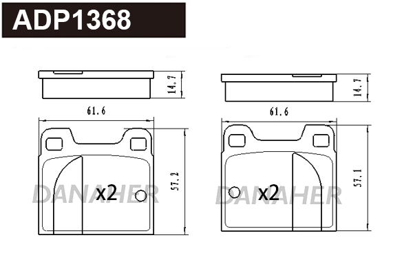 Brake Pad Set, disc brake (ADP1368)
