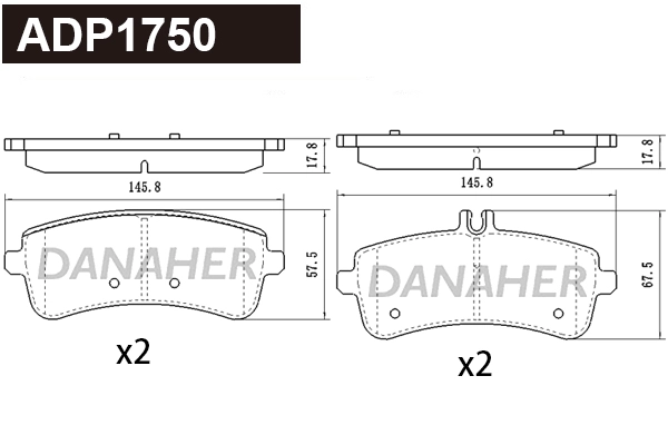 Brake Pad Set, disc brake (ADP1750)
