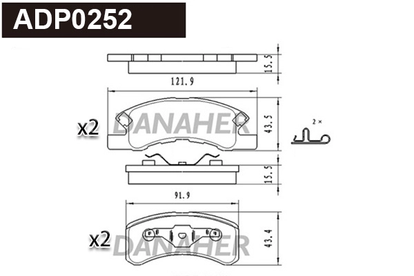 Brake Pad Set, disc brake (ADP0252)