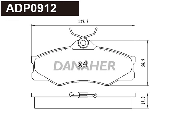 Brake Pad Set, disc brake (ADP0912)