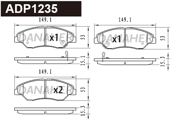 Brake Pad Set, disc brake (ADP1235)