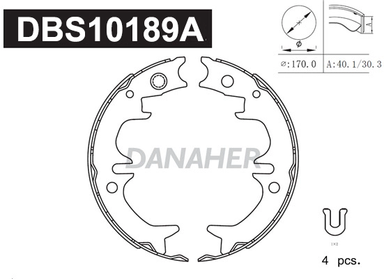 Brake Shoe Set, parking brake (DBS10189A)