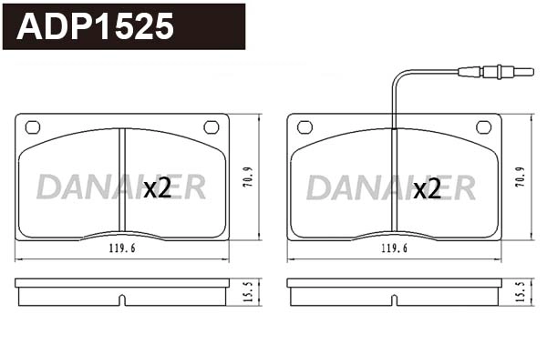 Brake Pad Set, disc brake (ADP1525)