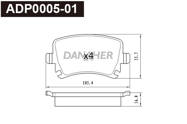 Brake Pad Set, disc brake (ADP0005-01)