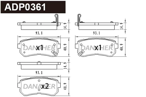 Brake Pad Set, disc brake (ADP0361)