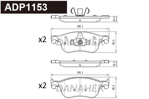 Brake Pad Set, disc brake (ADP1153)
