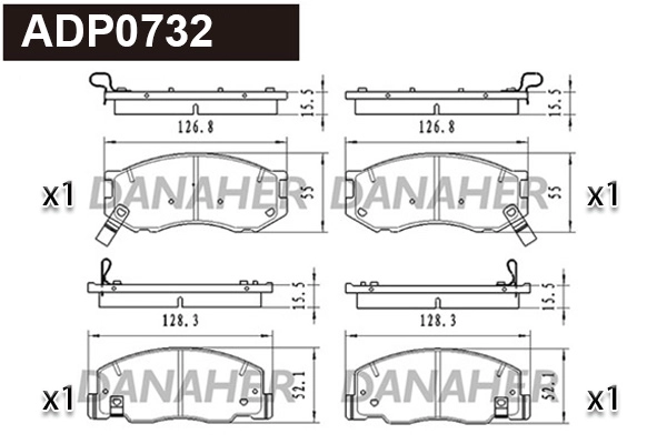 Brake Pad Set, disc brake (ADP0732)