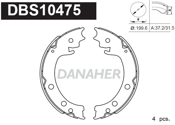 Brake Shoe Set, parking brake (DBS10475)