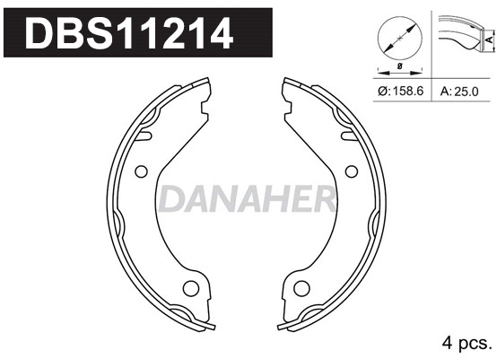 Brake Shoe Set, parking brake (DBS11214)