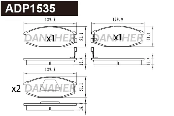 Brake Pad Set, disc brake (ADP1535)