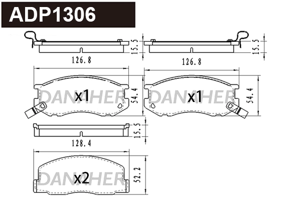 Brake Pad Set, disc brake (ADP1306)