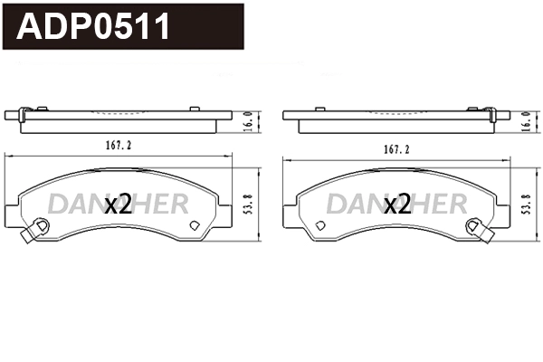 Brake Pad Set, disc brake (ADP0511)