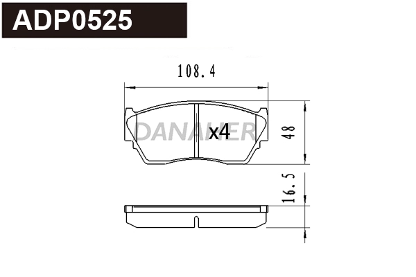 Brake Pad Set, disc brake (ADP0525)