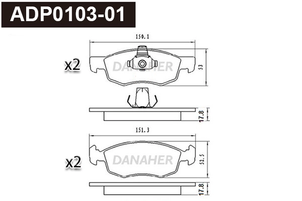 Brake Pad Set, disc brake (ADP0103-01)